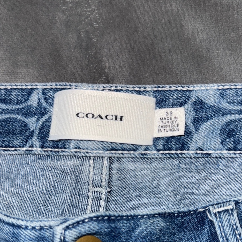 Men's Coach Blue Denim Shorts - Picture 2 of 6